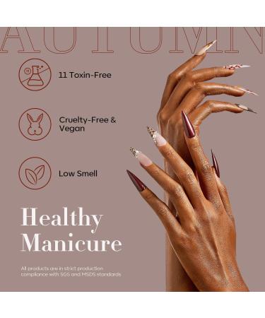 modelones Holiday Gel Nail Polish Set 6 Colors Brown Dark Red Gel Polish Kit Glitter Champagne Gold Nude Pink Grey Nail Polish Gel Soak OFF LED Manicure Nail Art DIY Home Salon Gift for Women live in luxury 1.25 ml (Pack of 6) - Buy Online on SooperMarket.com