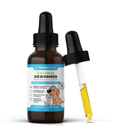 BUDDY'S BEST Natural Dewormer For Dogs & Cats | Intestinal Tract Support Formula