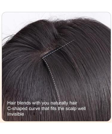 1PC Short Clip In Hair Extensions Clip in Hair Piece 2 Clips Clip in Remy Human Hair Extensions Straight Invisible Hairpin for Thinning Hair Adding Hair Volume(6inch- Dark Brown) - Buy Online on SooperMarket.com