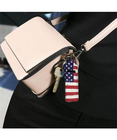 SCRAWLGOD 2Pcs Chapstick Keychain Holder - American Flag Lip Balm Holder - Buy Online on SooperMarket.com
