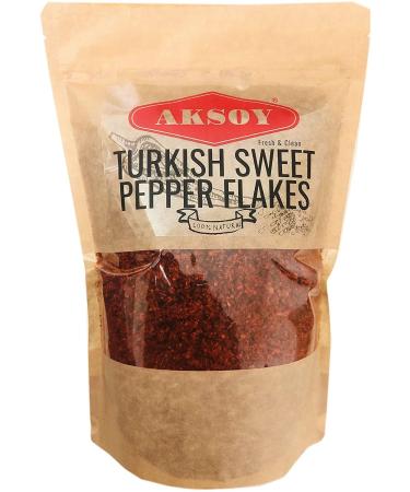 Aksoy Premium Quality Turkish Sweet Red Pepper Flakes 200GR || Flakes size 3-4mm