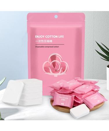 ulafbwur Disposable Cotton Pad 20pcs Disposable Compressed Cotton Pad Wet Use Expandable Towel Portable Outdoor Travel Pink - Buy Online on SooperMarket.com