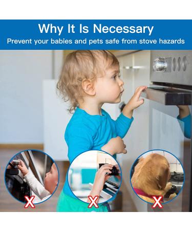 Child Safety Stove Knob Covers - 5 Pack with Double-Key Lock | Universal Gas Oven Knob Guards for Baby Proofing - Buy Online on SooperMarket.com