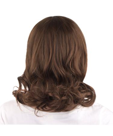MapofBeauty 16 Short Side Bangs Medium Curly Wig - Brown - Buy Online on SooperMarket.com