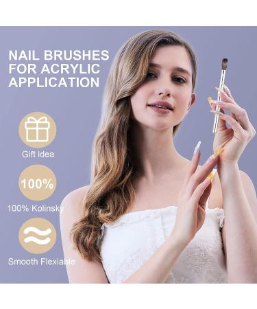 Shine Chance Acrylic Nail Art Brush Size 8 - 100% Pure Kolinsky Hair Oval Nail Brush for Professional Acrylic Application and Manicure - DIY Home Salon Tool - Buy Online on SooperMarket.com