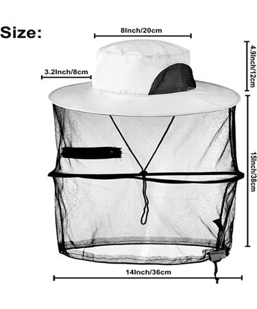 Drasry Mosquito Head Net Hat Fishing Hat Sun Hat Hunting Fisherman Hat with Mesh Hiking Gardening Hat Grey 1pcs 0 - Buy Online on SooperMarket.com