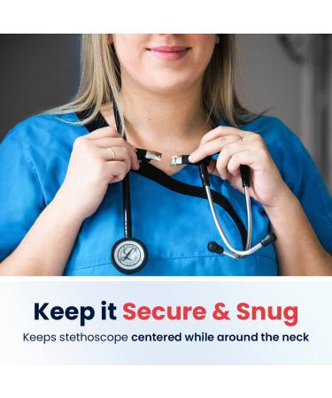 ScopePal Stethoscope Clip for Doctors & Nurses | Stethoscope Accessory Compatible with 3M Littmann Classic III, Lightweight II S.E | Black - Buy Online on SooperMarket.com