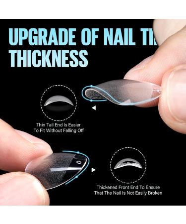 Buy TOMICCA Short Almond Nail Tips - 504Pcs Soft Gel 12 Sizes Pre-Shaped Half Matte Clear Gelly Tips for DIY Nail Extensions & Salon Use - International Shipping Available - Buy Online on SooperMarket.com