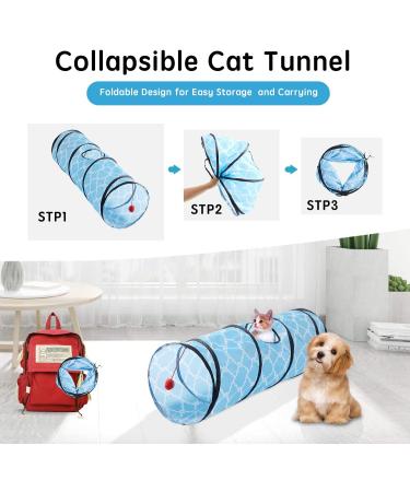 WH Cat Tunnels for Indoor Cats - Collapsible Tube Toy & Interactive Play Tent in Blue - Buy Online on SooperMarket.com