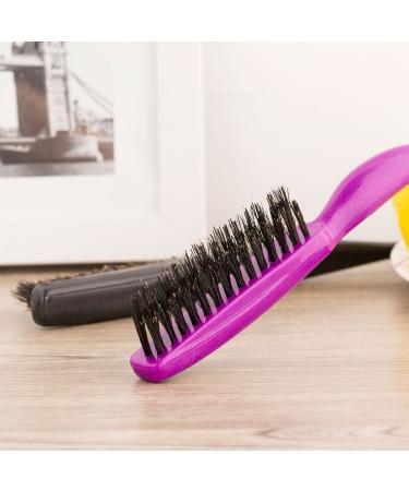 Boar Bristle Teasing Hair Brush Set for Women Men - Salon Quality Styling Comb Set in Fuchsia and Purple - Buy Online on SooperMarket.com