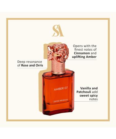 Swiss Arabian Amber 07 - Luxury Products From Dubai - Long Lasting Addictive Personal EDP Spray Fragrance - Seductive Signature Aroma - 1.7 Oz - Buy Online on SooperMarket.com