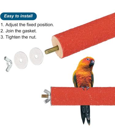 PATICIL 1.1x13.9 Bird Paw Stand - Wood Bars for Small Birds Parrots & Lovebirds - Cage Accessories - Red - Buy Online on SooperMarket.com