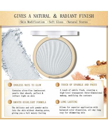 LSxia 12 Colors Face Highlighter Palette - White Glitter Bronzer & Highlighter for Lasting Shimmer - Body Illuminator Makeup - 07 - Buy Online on SooperMarket.com