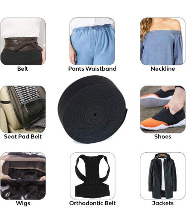 DuraCoin Elastic Bands - 20 Yard x 1.5 inch Black Elastic for Sewing, Knitting, Wig Making, and Spool - Buy Online on SooperMarket.com
