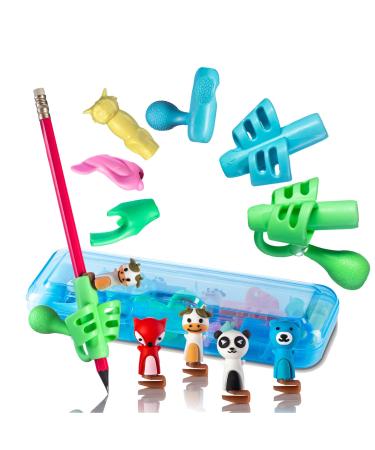 Pencil Grips for Children Writing. Writing Aid Posture Corrector Pen Holder (15 Pack) Blue