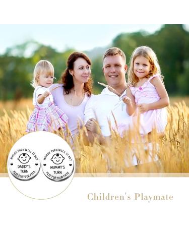 New Parents Decision Coin - Stainless Steel Flip Coin for Funny New Baby Gift - Mum Dad Gifts - Silver - Buy Online on SooperMarket.com