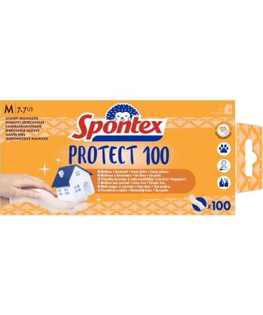 Buy Spontex Protect Tinge Vinyl Gloves - Unpowdered & Latex-Free Size M 100 Pack | Versatile & Practical for All Use International Shipping Available - Buy Online on SooperMarket.com