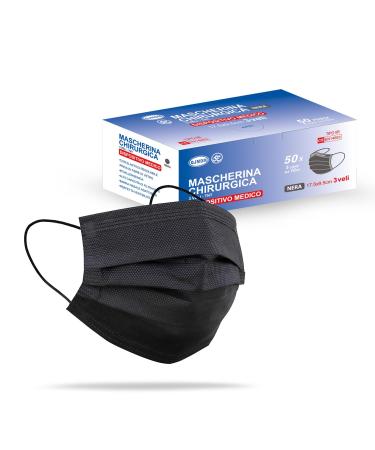 Medical type iir standard En14683 Certified oral masks op masks 3-layer Mouth protection facial mask disposable mask Eineway mask BFE 98% surgical mask (100 units (1 piece) black 100) 1 piece (100 pack) black 100