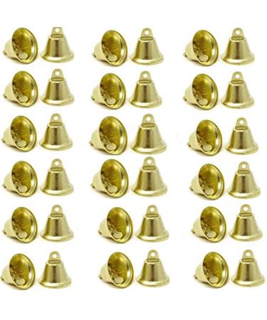 LONG TAO 50 Pcs Decorative Bells Craft Bells Jingle Bells Bridal Bells Decor Bells Ornaments Decoration Christmas Tree Pendants for Christmas Festival Decor DIY Craft (38mm, Gold)