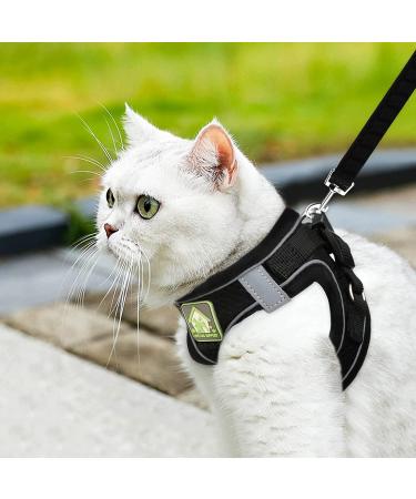 Adjustable Cat Dishes Set - Reflective Soft Lining & Breathable Mesh for Outdoor Training | M Size (Black) - Buy Online on SooperMarket.com