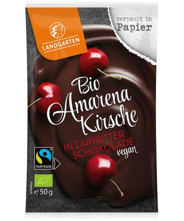 Landgarten | Vegan organic amares in Darish bitter chocolate |1 Pack (50g) amares in dark chocolate 50 g (1 Pack)