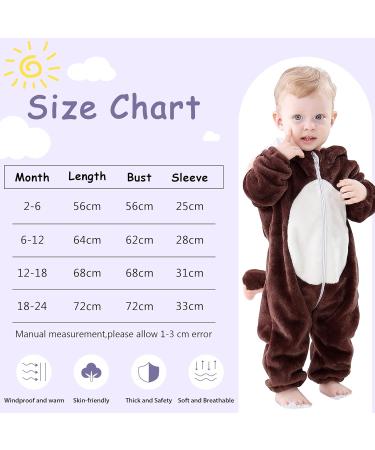 COOKY.D Unisex Winter Animal Hooded Baby Romper - Brown Squirrel (12-18 Months) - Buy Online on SooperMarket.com