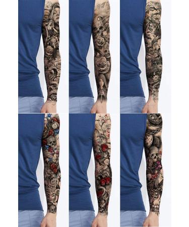 Pinone Full Arm Temporary Tattoo Set - 12 Sheets - L19xW7 - Men & Women - Buy Online on SooperMarket.com