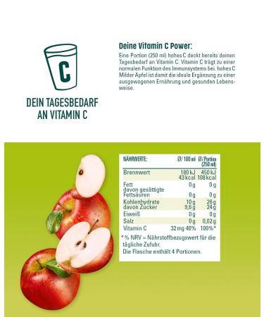 Buy High C Mild Apple Juice (3 x 0.2L) 100% Vegan No Added Sugar Vitamin C Boost Low Acidity - Buy Online on SooperMarket.com