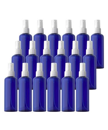 TIANZD 24 Pieces Empty 100 ml Blue PET Plastic Fine Mist Pump Spray Bottles with Clear Top Portable Sprayer for Perfume Water Cosmetic Travel Containers Refillable 2x Funnel