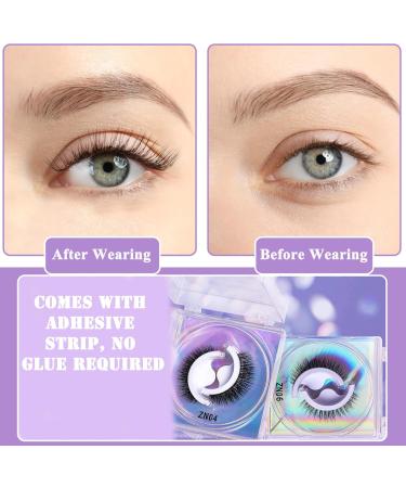 4 Pair Self Adhesive Eyelashes Reusable Pre Glued Eyelashes Wispy Fake Eyelashes Natural Look Self Adhesive Lashes No Glue Needed Add Instant Volume and Glamour - Buy Online on SooperMarket.com