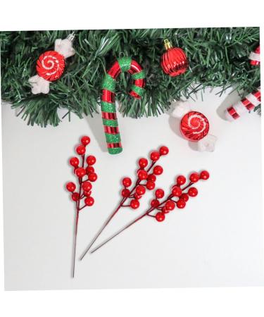 HOMSFOU 25 Pcs Artificial Berry Cuttings Christmas Holly Berry Red Berries Decoration Artificial Red Berry Stems Branches Christmas Berry Branches Red Cherry Foam Flower Arrangements Red 50X5.5CM - Buy Online on SooperMarket.com
