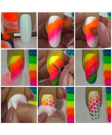 Kalolary 12 Colors Fluorescent Nail Powder - Neon Pigments Dust for Halloween & Christmas Makeup - Buy Online on SooperMarket.com