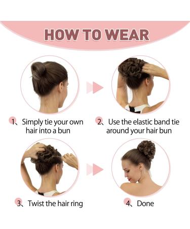 Vlasy Messy Bun Hair Piece 1001# 60g - Curly Wavy Scrunchies Extensions for Women - Synthetic Chignons Updo Accessory for Girls - Buy Online on SooperMarket.com