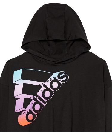 adidas Girls' Long Sleeve Cotton Hooded Graphic T-Shirt X-Large Black/Multicolor - Buy Online on SooperMarket.com