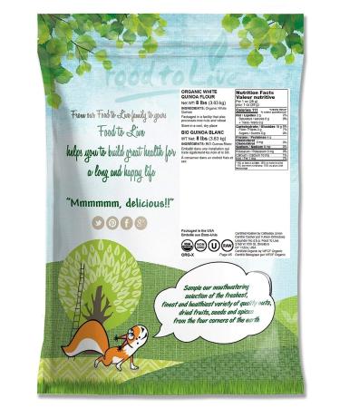 Organic White Quinoa Flour 8 lbs - Non-GMO, Fine Ground, Vegan & Kosher - High Protein & Fiber for Baking & Thickening - Buy Online on SooperMarket.com