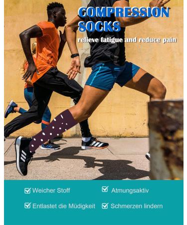 Blongw Men s Compression Stockings - 6 Pairs Knee Support Socks for Sports Travel & Flight | L-XL Assorted - Buy Online on SooperMarket.com