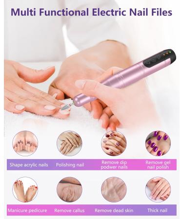 Buy SENMO Cordless Electric Nail Drill - Professional Rechargeable Nail File for Acrylic & Gel Nails - Portable Efile Nail Kit for Home Salon - Pink - Buy Online on SooperMarket.com