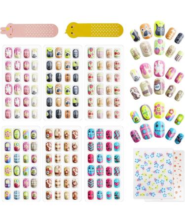 144Pcs Kids Press on Nails - Short Fake Nails for Girls | No Fading, Quick & Stable | Cute Bear Design | Gift for Kids Nail Decoration - Buy Online on SooperMarket.com