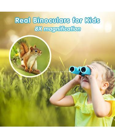Kids Binoculars 8x21 High-Resolution for Boys & Girls | Compact Binoculars for Bird Watching, Camping, Hiking | Ideal Gifts for 3-12 Year Olds | Blue - Buy Online on SooperMarket.com