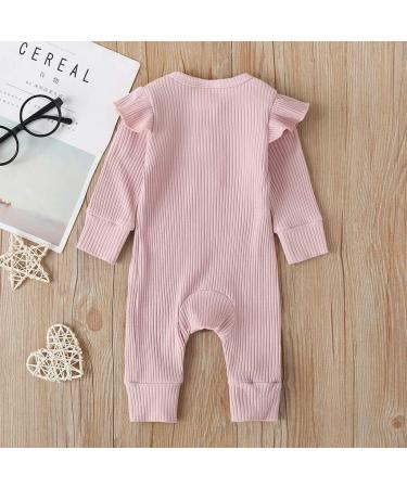 LZH Newborn Romper Bodysuit Pink | Long Sleeve Outfit 12-18 Months - Buy Online on SooperMarket.com