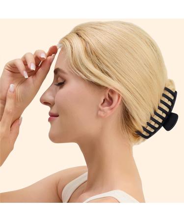 Tocess Large Hair Claw Clips for Women - Strong Hold 4.33 Inch Matte Clips (4 Pcs) - Ideal for Thin, Thick, Curly Hair - Black, Khaki, Pink, Green - Buy Online on SooperMarket.com