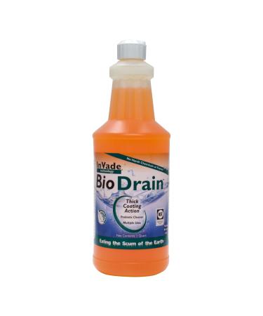 Rockwell Labes -InVade Bio Drain Quart (32oz) Restaurant Drain Gel Organic Treatment Eliminates Odors Fruit Phorid and Drain Flies