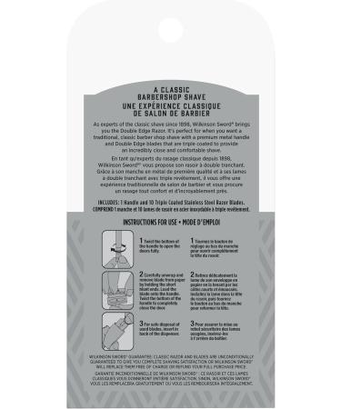 Wilkinson Sword Double Edge Razor for Men With 10 Double Edge Razor Blades Refills - Buy Online on SooperMarket.com