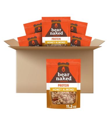 Bear Naked Protein Granola Cereal Vegetarian Protein Breakfast Snacks Honey Almond (6 Bags)
