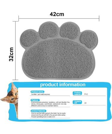 INFURIDER Cat Litter Mat Cute Paw Shape Pet Feeding Mat 15 x12 Cat Food Water Bowl Placemat Anti-Slip Puppy Cat Eating Dish Pad for Pet Accessories(2 Pack) - Buy Online on SooperMarket.com