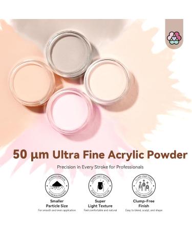 Saviland 6 Colors Acrylic Nail Kit - Professional Acrylic Powder Set for Strong Acrylic Nails - Basic Nudes Color Palette - 6x15g - Buy Online on SooperMarket.com