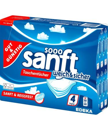 Good & Cheap 30x10 Supersoft handkerchiefs extra soft & sneeze-proof 4-ply