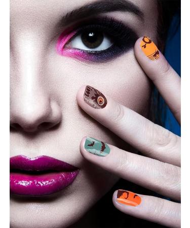Kalolary Halloween Gel Nail Polish Stickers 20PCS Nail Adhesive Wrap Full Wraps Gel Nail Strips with Nail File and Stick for Halloween Nail Art Decor (UV/LED Lamp Required) (D) - Buy Online on SooperMarket.com