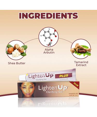 LightenUp Plus Clarifying Gel - 1 fl oz - Dark Spots Cream with Alpha Arbutin & Tamarind Extract - Reduce Hyperpigmentation on Knuckles, Elbows, Hands, Armpits - Buy Online on SooperMarket.com