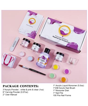 Acrylic Nail Kit Set with 9 Colors - Nail Extension Starter Kit (AcrylicPowder-S03) - Buy Online on SooperMarket.com